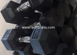 China Rubber Steel 100lbs Hexagon Gym Fitness Dumbbell supplier