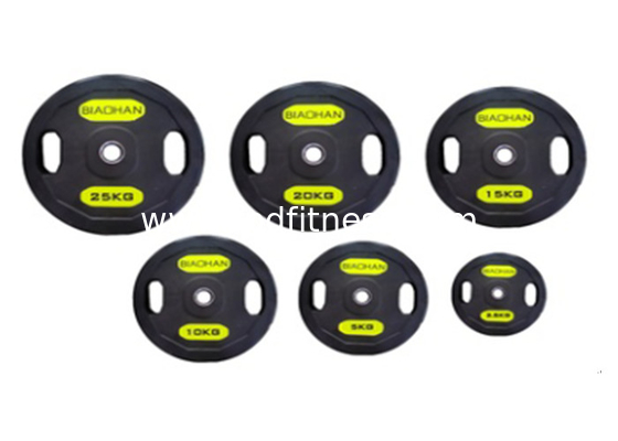 PU / Steel Barbell Weight Plates 1.25 - 25 kgs Gym Accessories For Fitness Clubs supplier