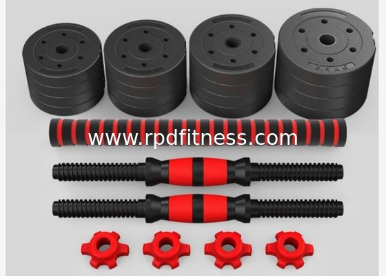Black Adjustable 10kgs Rubber Coated Cement Dumbbell supplier